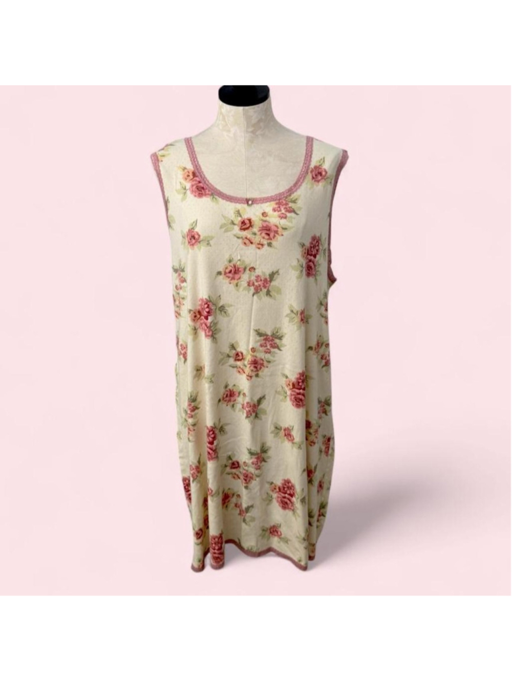 Y2K Cherokee Sleepwear Floral Cotton Nightgown - Size 3XL